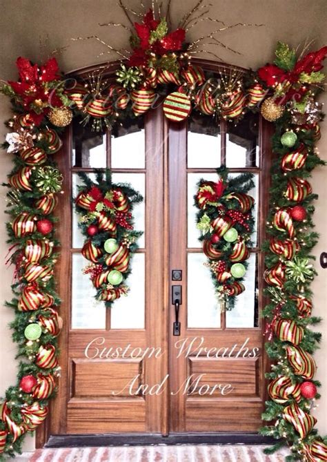 christmas wreath double front door|personalized christmas door wreaths.